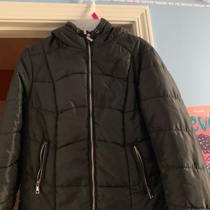 Black puffer coat